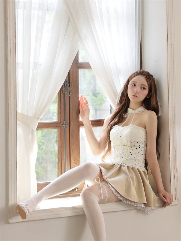 ROBE de FLEURS ローブドフルール 【まみちゃんコラボドレス】 Ch?rie dot corset mini dress fm4235