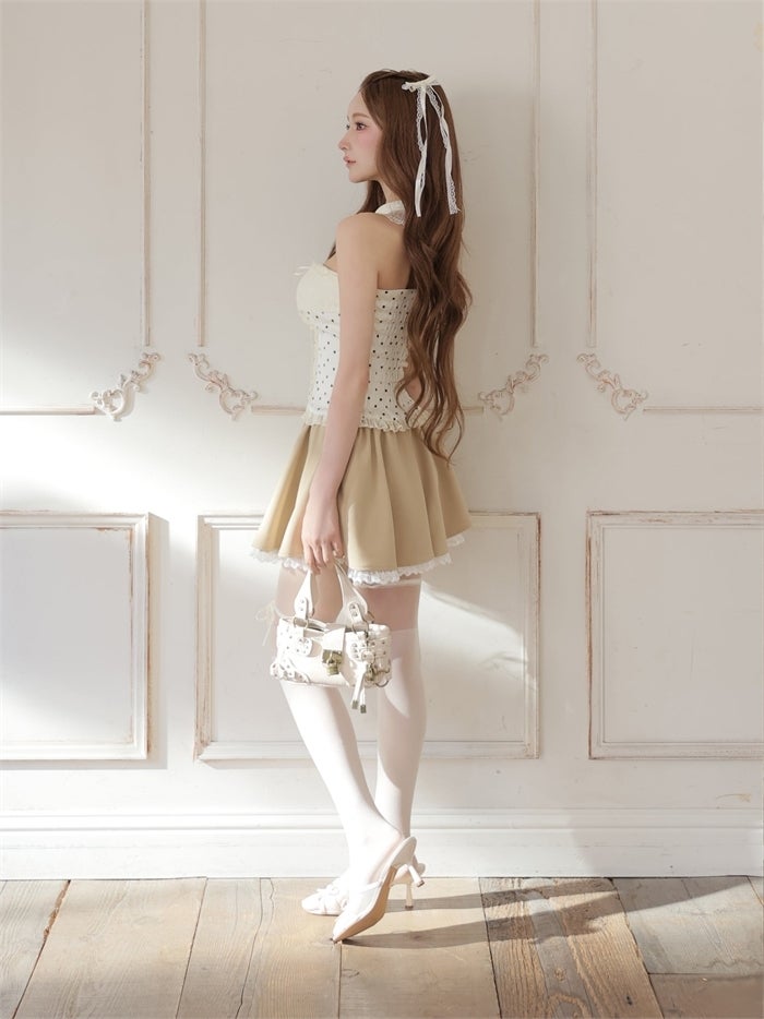 ROBE de FLEURS ローブドフルール 【まみちゃんコラボドレス】 Ch?rie dot corset mini dress fm4235