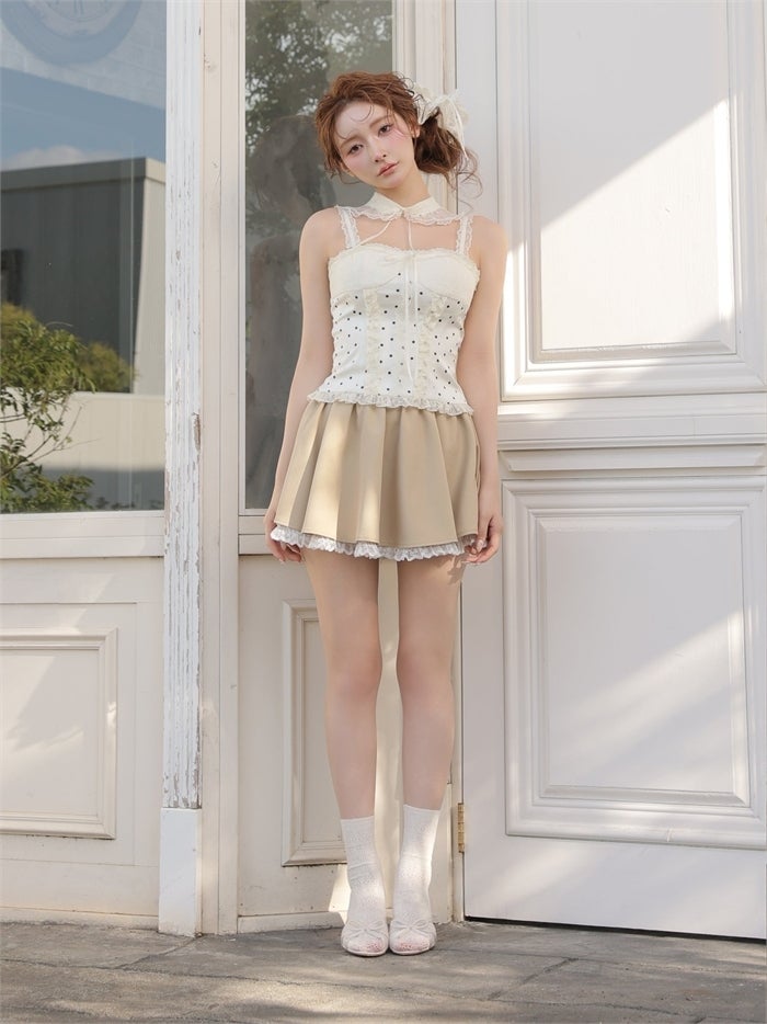 ROBE de FLEURS ローブドフルール 【まみちゃんコラボドレス】 Ch?rie dot corset mini dress fm4235