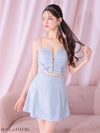 ROBE de FLEURS ローブドフルール 【XSサイズあり】sugarコラボカラーあり♥サイドミニリボンスパンコールグロウセットアップキャバドレス fm3737-c