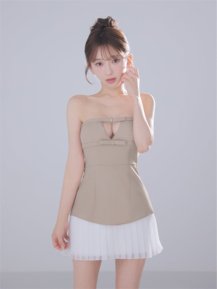 ROBE de FLEURS anier.ROBE ローブドフルール アニエルローブ 【XSサイズあり】 Twin Bow Layered Mini Dress（anier4090） fm-anier4090-c