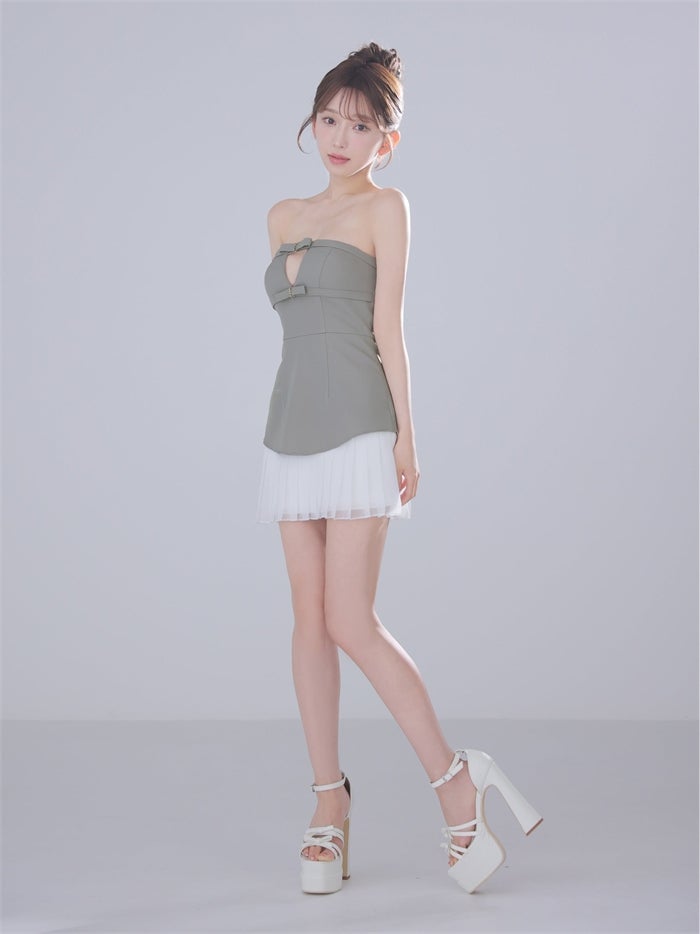 ROBE de FLEURS anier.ROBE ローブドフルール アニエルローブ 【XSサイズあり】 Twin Bow Layered Mini Dress（anier4090） fm-anier4090-c