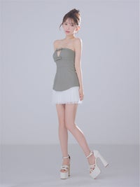 ROBE de FLEURS anier.ROBE ローブドフルール アニエルローブ 【XSサイズあり】 Twin Bow Layered Mini Dress（anier4090） fm-anier4090-c