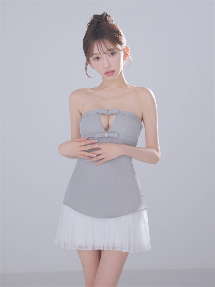 ROBE de FLEURS anier.ROBE ローブドフルール アニエルローブ 【XSサイズあり】 Twin Bow Layered Mini Dress（anier4090） fm-anier4090-c