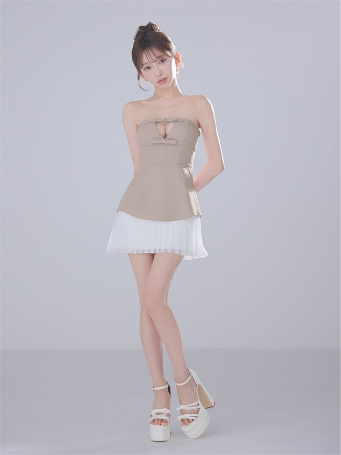 ROBE de FLEURS anier.ROBE ローブドフルール アニエルローブ 【XSサイズあり】 Twin Bow Layered Mini Dress（anier4090） fm-anier4090-c