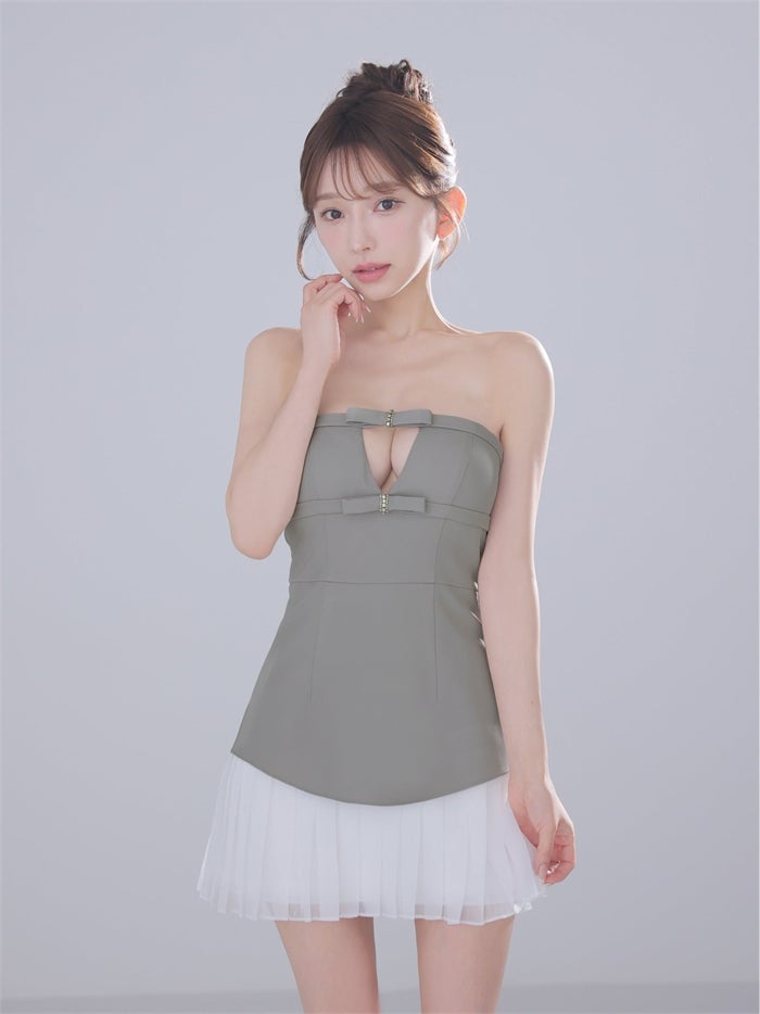 ROBE de FLEURS anier.ROBE ローブドフルール アニエルローブ 【XSサイズあり】 Twin Bow Layered Mini Dress（anier4090） fm-anier4090-c