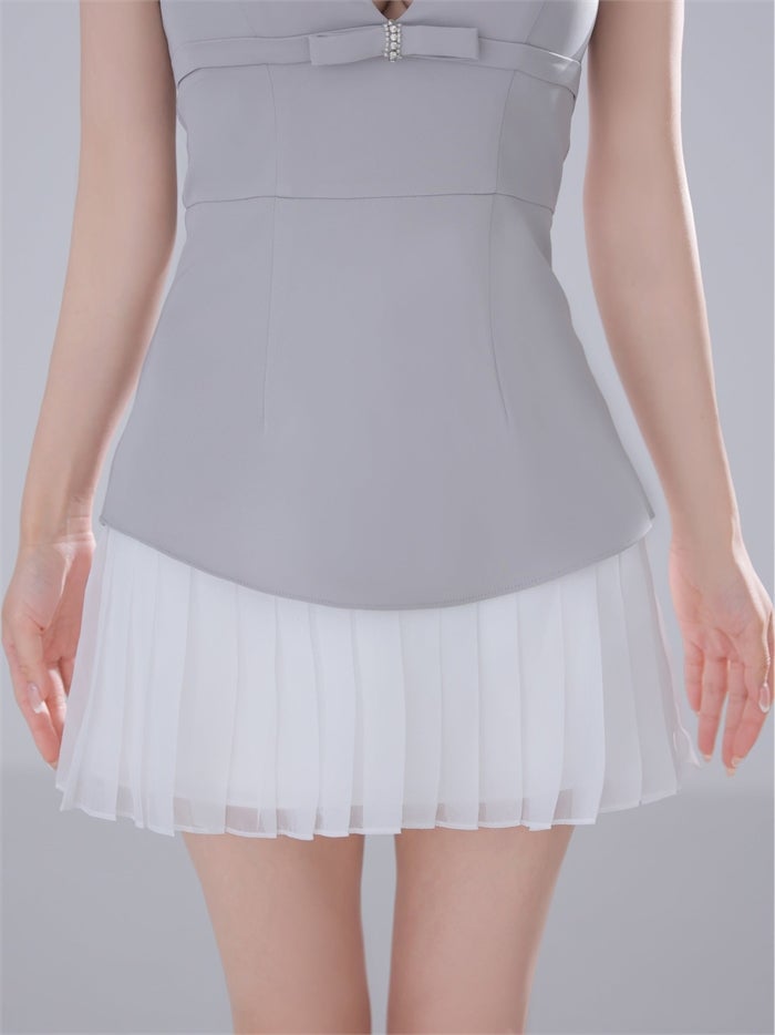 ROBE de FLEURS anier.ROBE ローブドフルール アニエルローブ 【XSサイズあり】 Twin Bow Layered Mini Dress（anier4090） fm-anier4090-c