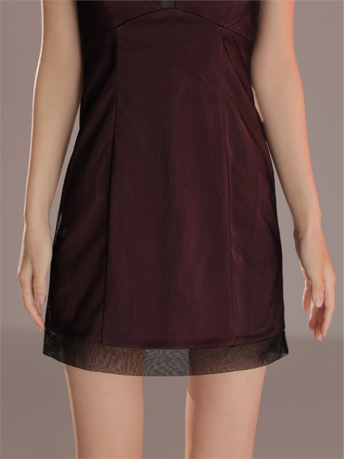 ROBE de FLEURS anier.ROBE ローブドフルール アニエルローブ 【XSサイズあり】Sheer Overlay Mini Dress fm-anier4093-c