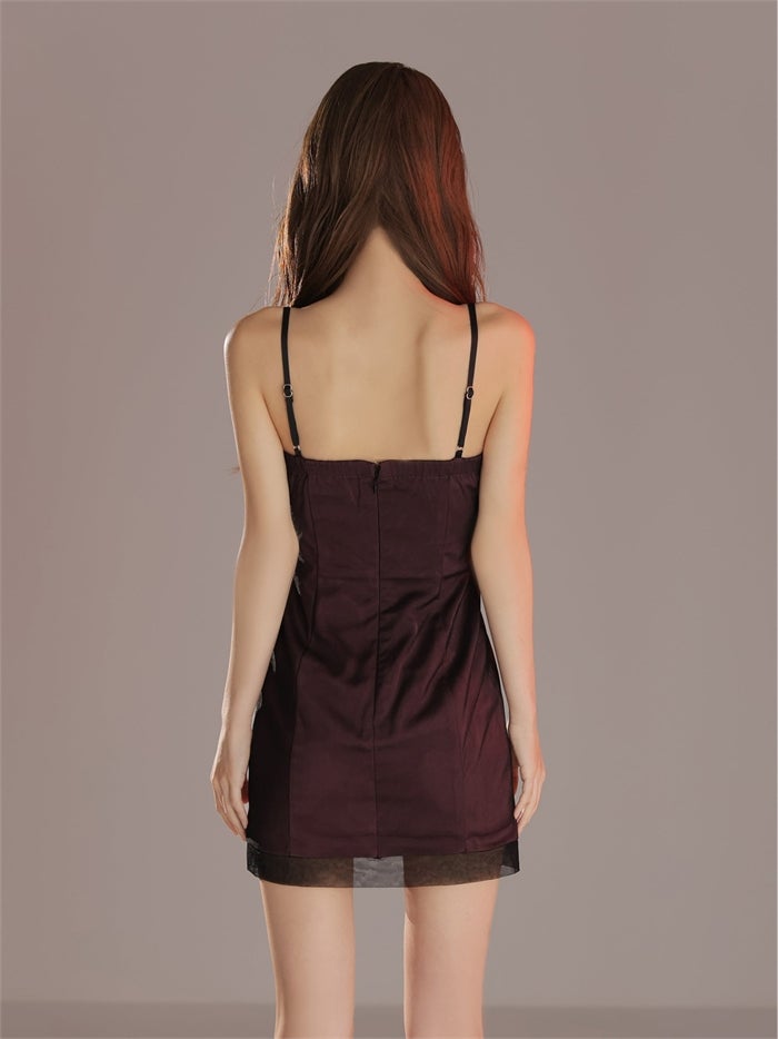 ROBE de FLEURS anier.ROBE ローブドフルール アニエルローブ 【XSサイズあり】Sheer Overlay Mini Dress fm-anier4093-c