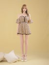 ROBE de FLEURS ローブドフルール 【XS～Lサイズあり】 チェックツイルオフショルバストジップミニキャバドレス fm4658-c