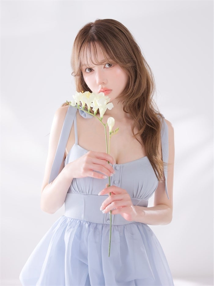 ROBE de FLEURS ローブドフルール 【XS～Lサイズあり】 ショルダーリボンバルーンフリルロングキャバドレス fm4687