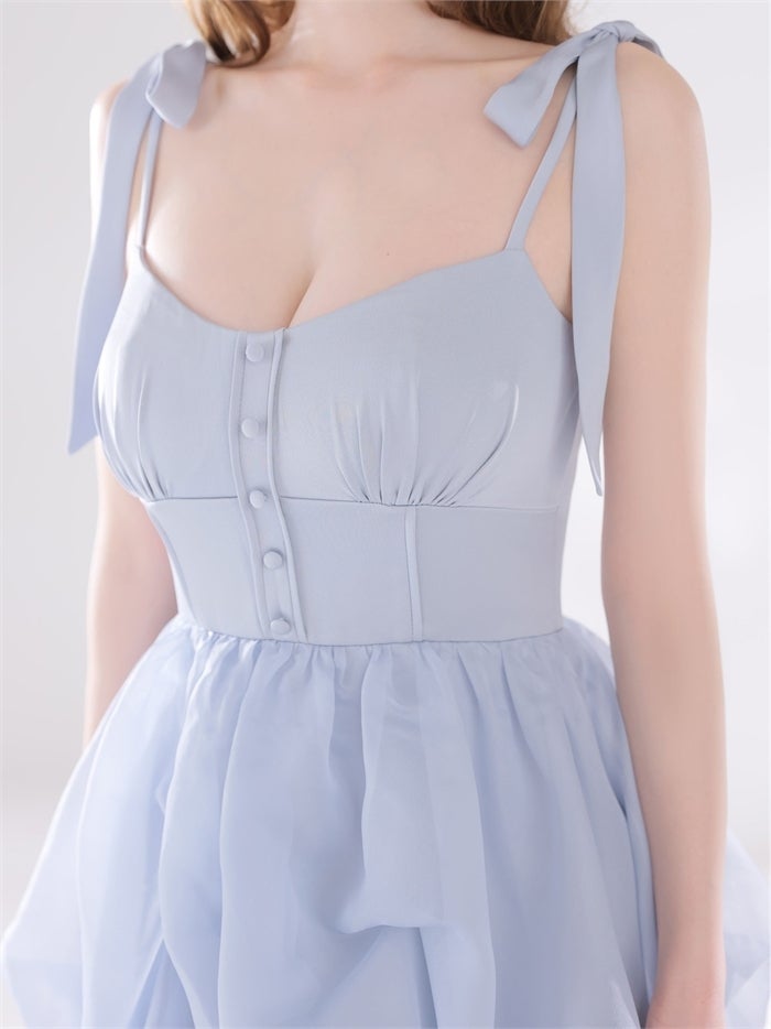 ROBE de FLEURS ローブドフルール 【XS～Lサイズあり】 ショルダーリボンバルーンフリルロングキャバドレス fm4687