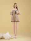 ROBE de FLEURS ローブドフルール 【XS～Lサイズあり】 チェックツイルオフショルバストジップミニキャバドレス fm4658