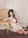 ROBE de FLEURS ローブドフルール 【XSサイズあり】フラワーレースティアードフリルミニキャバドレス fm4673