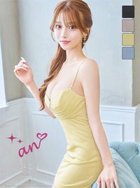 an キャミソール フロントファスナー ドレープ ラメ ミニドレス ワンピース aoc-4148