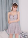 ROBE de FLEURS ローブドフルール フラワーレースジップフレアミニキャバドレス fm4919-c