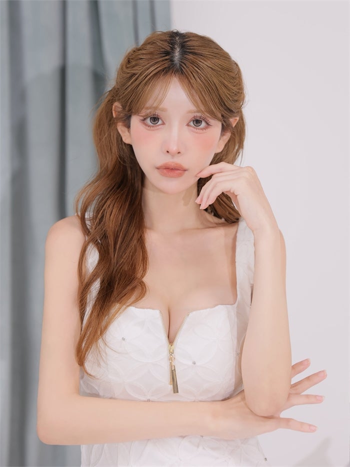 ROBE de FLEURS ローブドフルール フラワーレースジップフレアミニキャバドレス fm4919-c