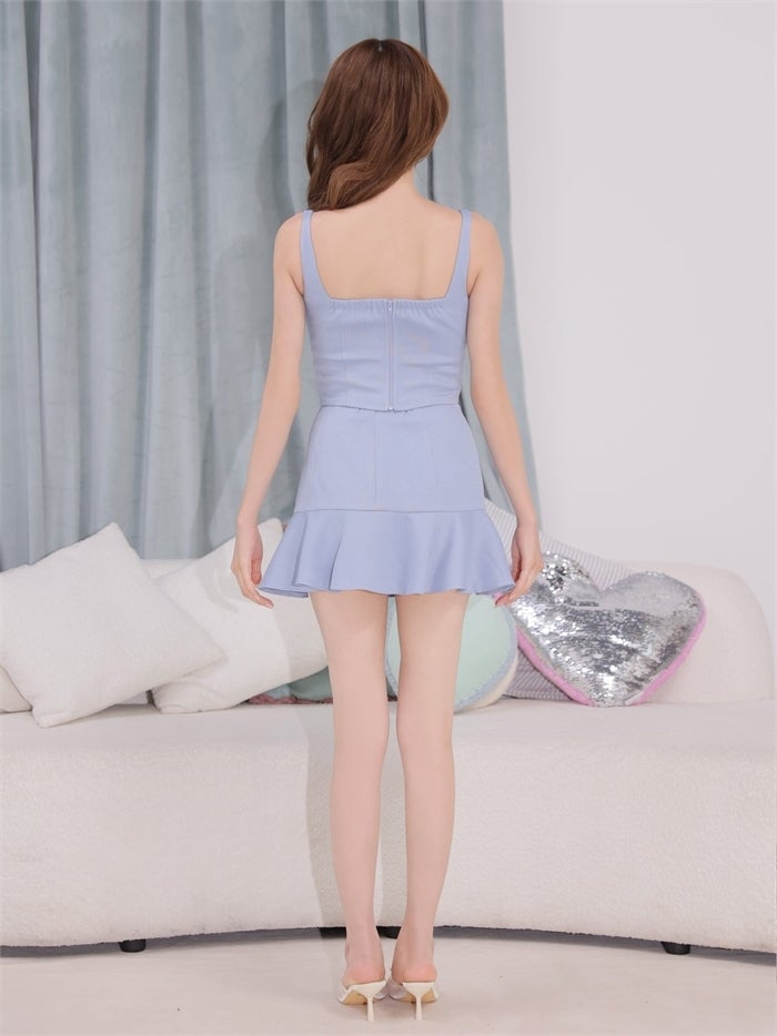 ROBE de FLEURS ローブドフルール リボンセットアップフレアミニキャバドレス fm4198