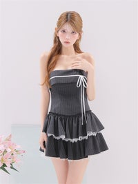 ROBE de FLEURS anier.ROBE ローブドフルール アニエルローブ Sweet Edge Stripe Dress fm-anier4091-c