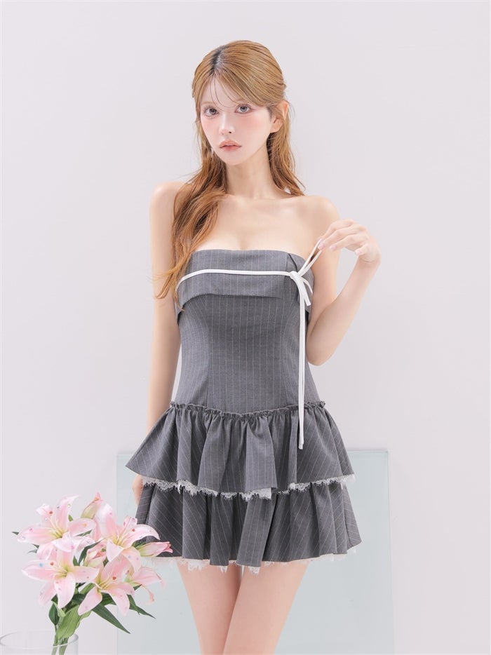 ROBE de FLEURS anier.ROBE ローブドフルール アニエルローブ Sweet Edge Stripe Dress fm-anier4091-c