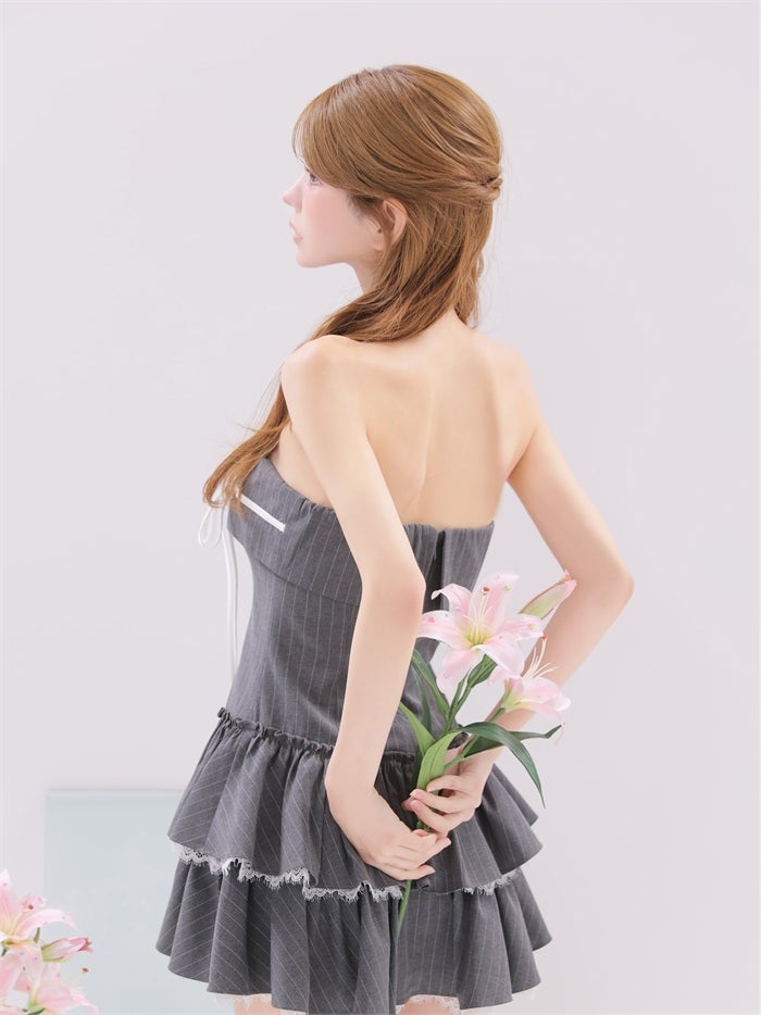ROBE de FLEURS anier.ROBE ローブドフルール アニエルローブ Sweet Edge Stripe Dress fm-anier4091-c