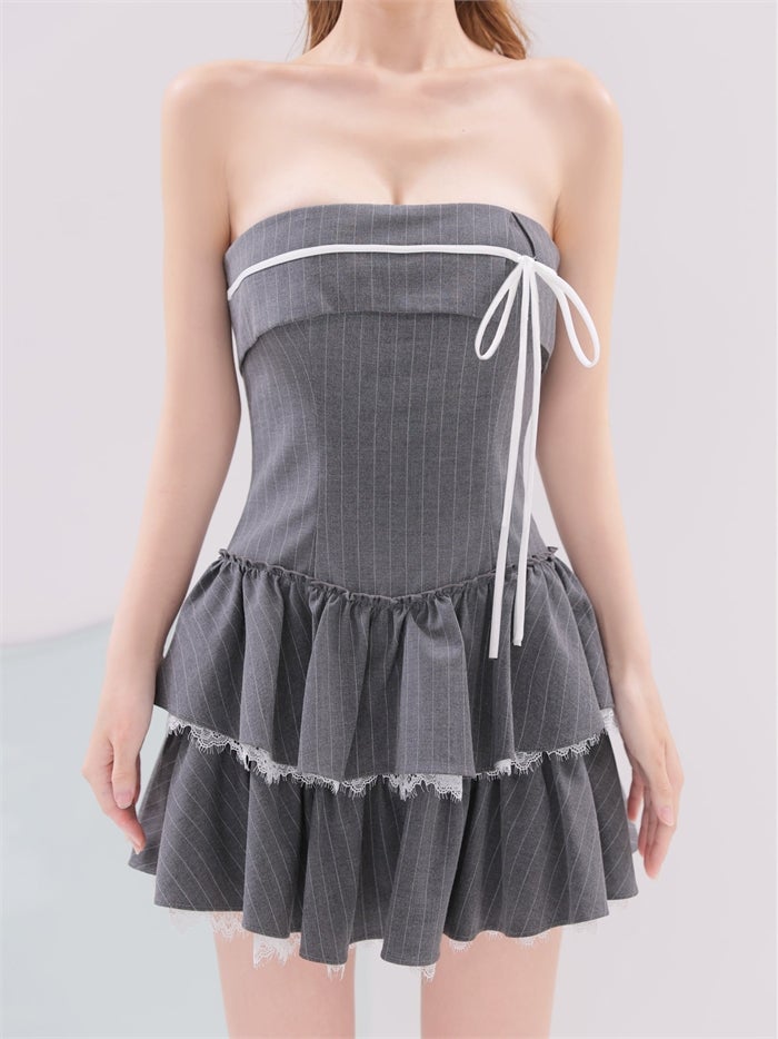 ROBE de FLEURS anier.ROBE ローブドフルール アニエルローブ Sweet Edge Stripe Dress fm-anier4091-c