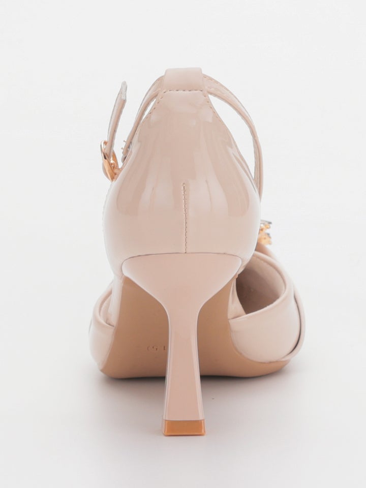 haremode ビジューバックルパンプス ベージュ・ブラック・シルバー vsh-am-3432