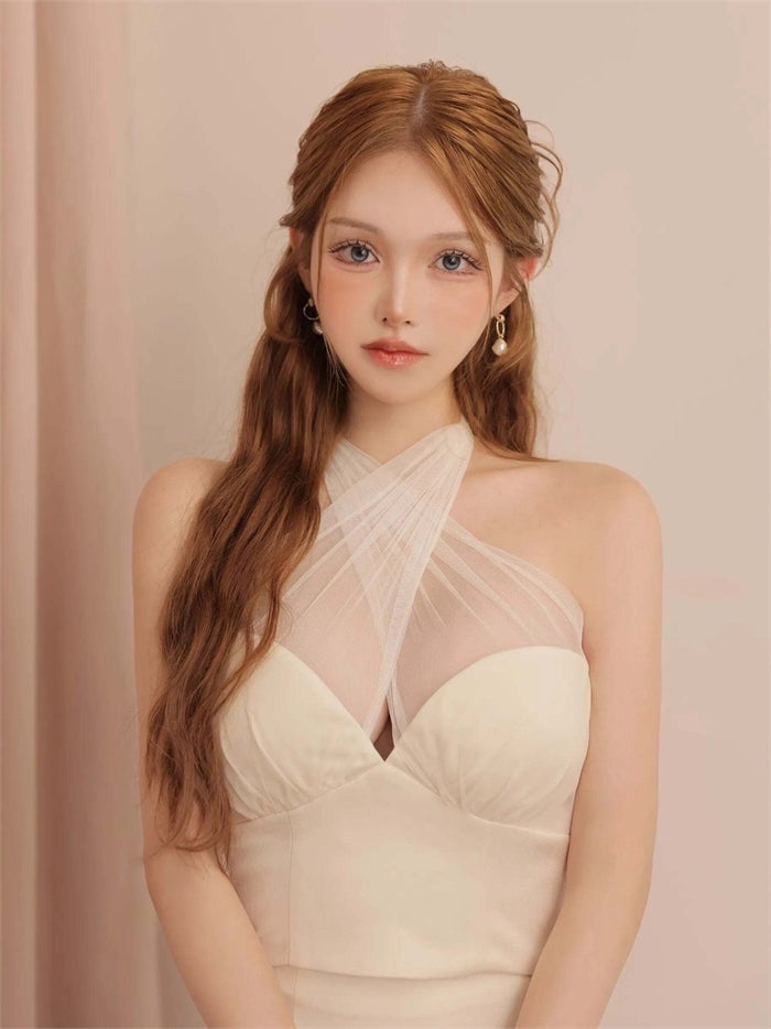 ROBE de FLEURS ローブドフルール シアークロスホルターネックセットアップミニキャバドレス fm4698-c