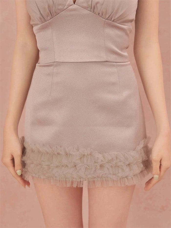 ROBE de FLEURS ローブドフルール シアークロスホルターネックセットアップミニキャバドレス fm4698-c