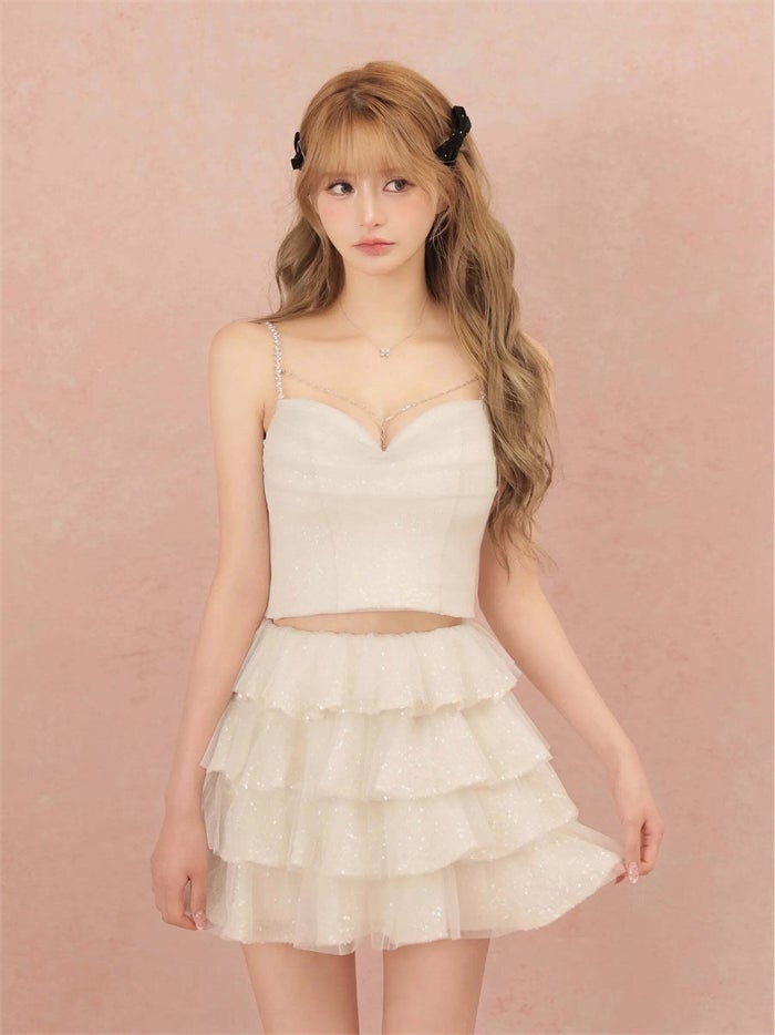 ROBE de FLEURS ローブドフルール ビジューラメチュールフレアセットアップミニキャバドレス fm4939-c