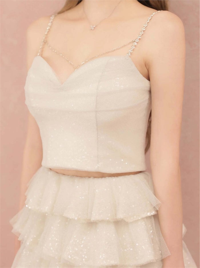 ROBE de FLEURS ローブドフルール ビジューラメチュールフレアセットアップミニキャバドレス fm4939-c
