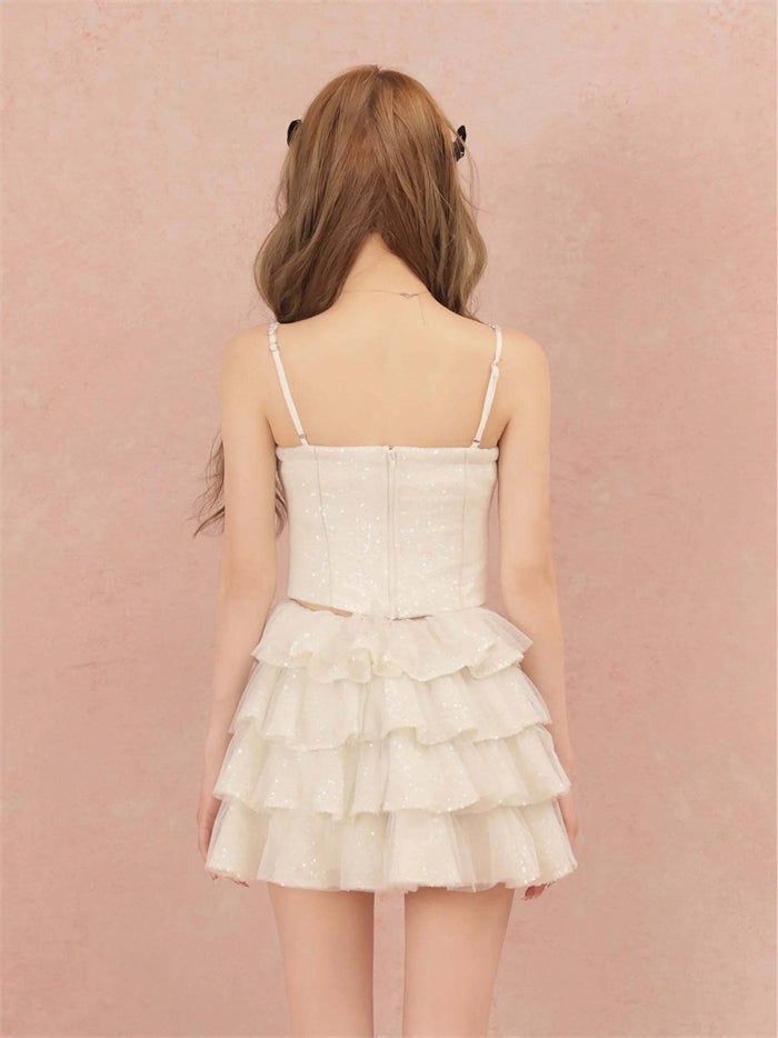 ROBE de FLEURS ローブドフルール ビジューラメチュールフレアセットアップミニキャバドレス fm4939-c