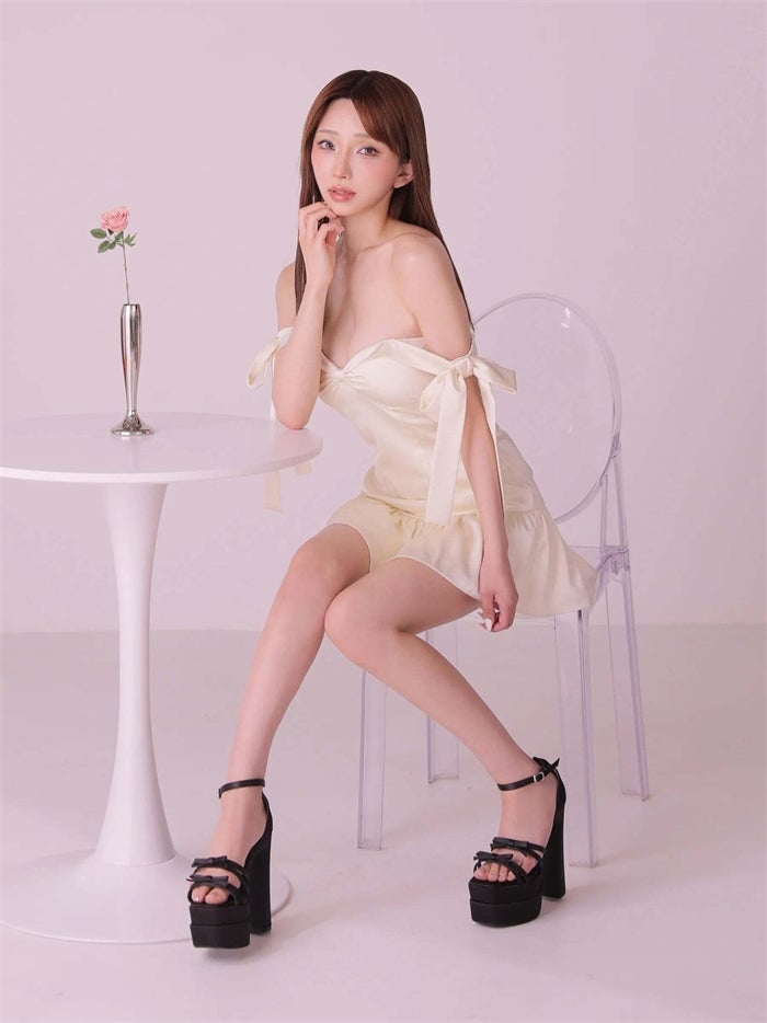 ROBE de FLEURS anier.ROBE ローブドフルール アニエルローブ Allure Ribbon Dress fm-anier4097-c