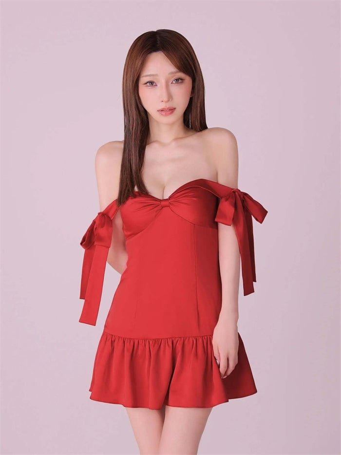 ROBE de FLEURS anier.ROBE ローブドフルール アニエルローブ Allure Ribbon Dress fm-anier4097-c