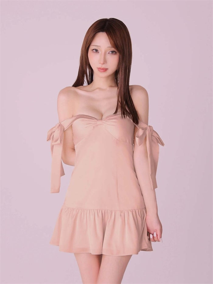 ROBE de FLEURS anier.ROBE ローブドフルール アニエルローブ Allure Ribbon Dress fm-anier4097-c