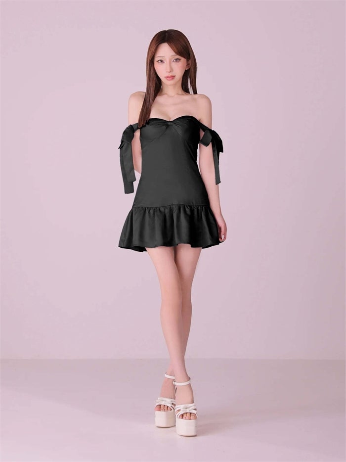 ROBE de FLEURS anier.ROBE ローブドフルール アニエルローブ Allure Ribbon Dress fm-anier4097-c