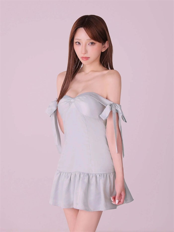 ROBE de FLEURS anier.ROBE ローブドフルール アニエルローブ Allure Ribbon Dress fm-anier4097-c