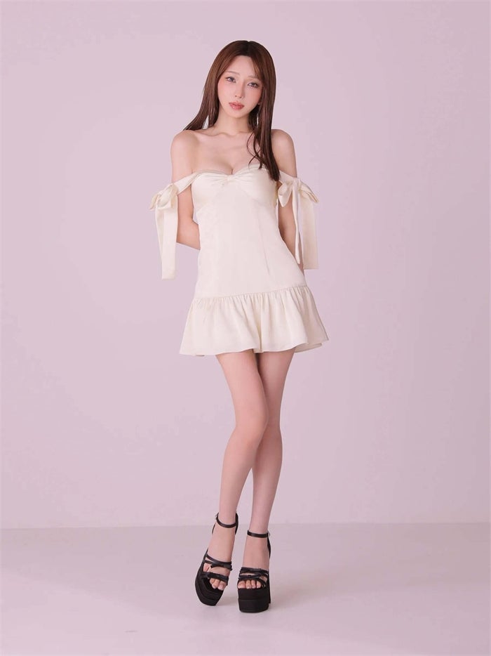 ROBE de FLEURS anier.ROBE ローブドフルール アニエルローブ Allure Ribbon Dress fm-anier4097-c