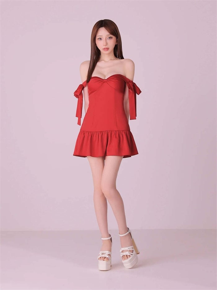 ROBE de FLEURS anier.ROBE ローブドフルール アニエルローブ Allure Ribbon Dress fm-anier4097-c