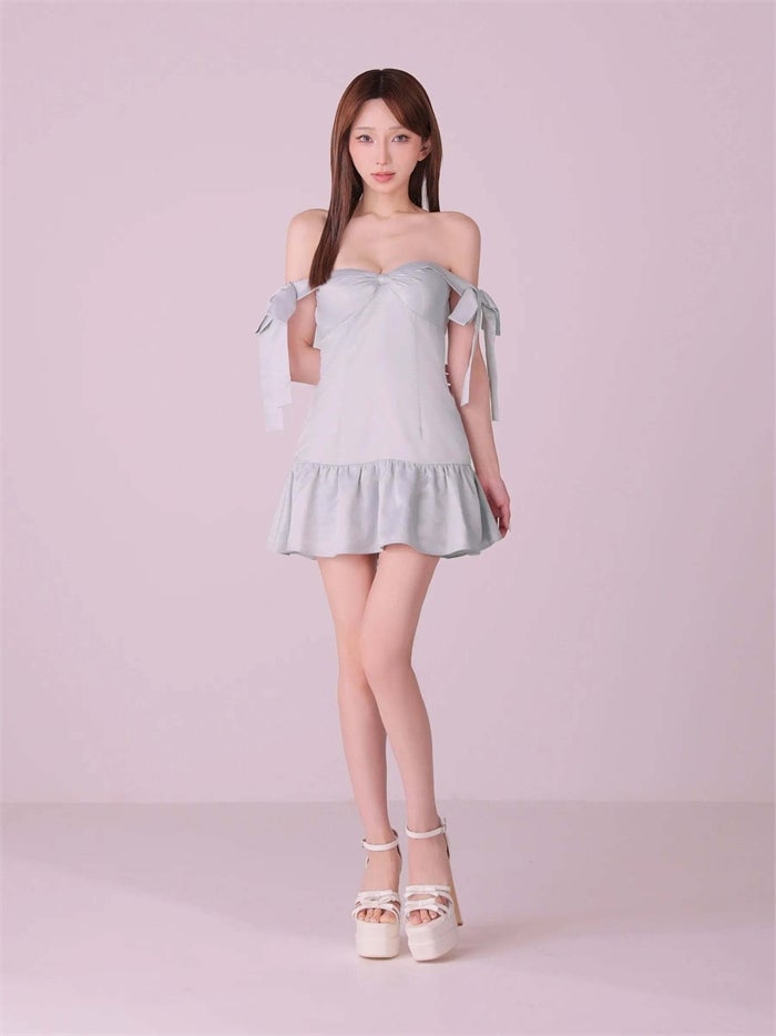 ROBE de FLEURS anier.ROBE ローブドフルール アニエルローブ Allure Ribbon Dress fm-anier4097-c