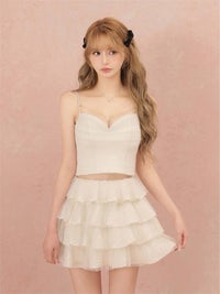 ROBE de FLEURS ローブドフルール ビジューラメチュールフレアセットアップミニキャバドレス fm4939