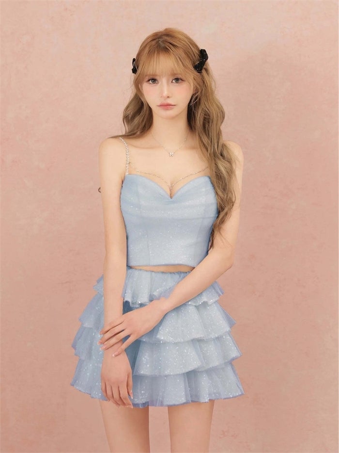 ROBE de FLEURS ローブドフルール ビジューラメチュールフレアセットアップミニキャバドレス fm4939