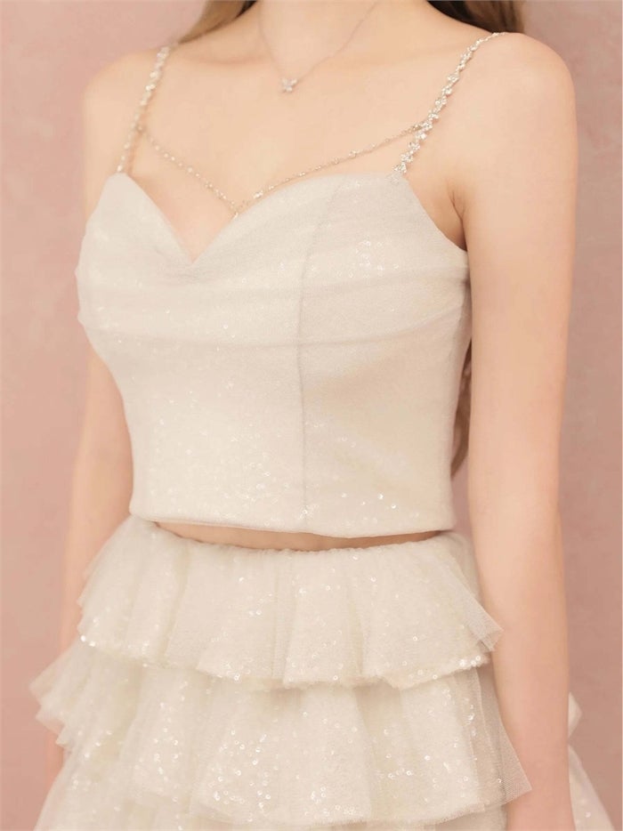 ROBE de FLEURS ローブドフルール ビジューラメチュールフレアセットアップミニキャバドレス fm4939