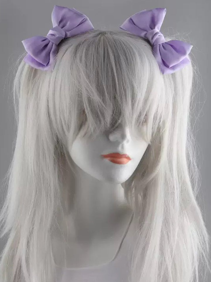 リボンヘアピン 髪飾り コスプレ小物  ホワイト ブラック ピンク ラベンダー レッド vcsit-26045-ja