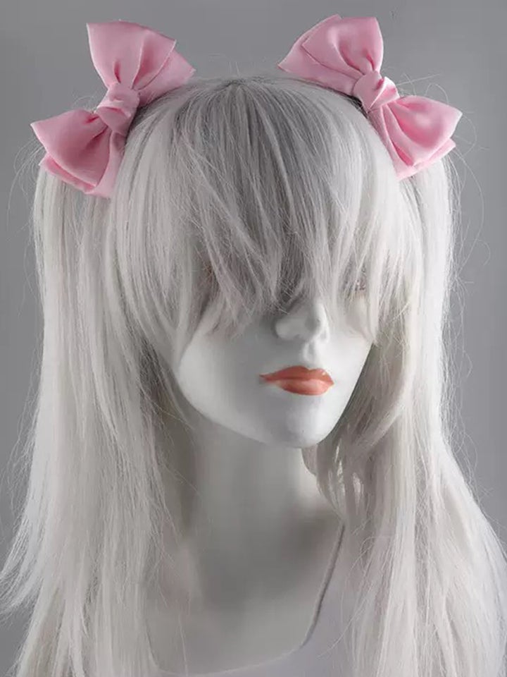 リボンヘアピン 髪飾り コスプレ小物  ホワイト ブラック ピンク ラベンダー レッド vcsit-26045-ja
