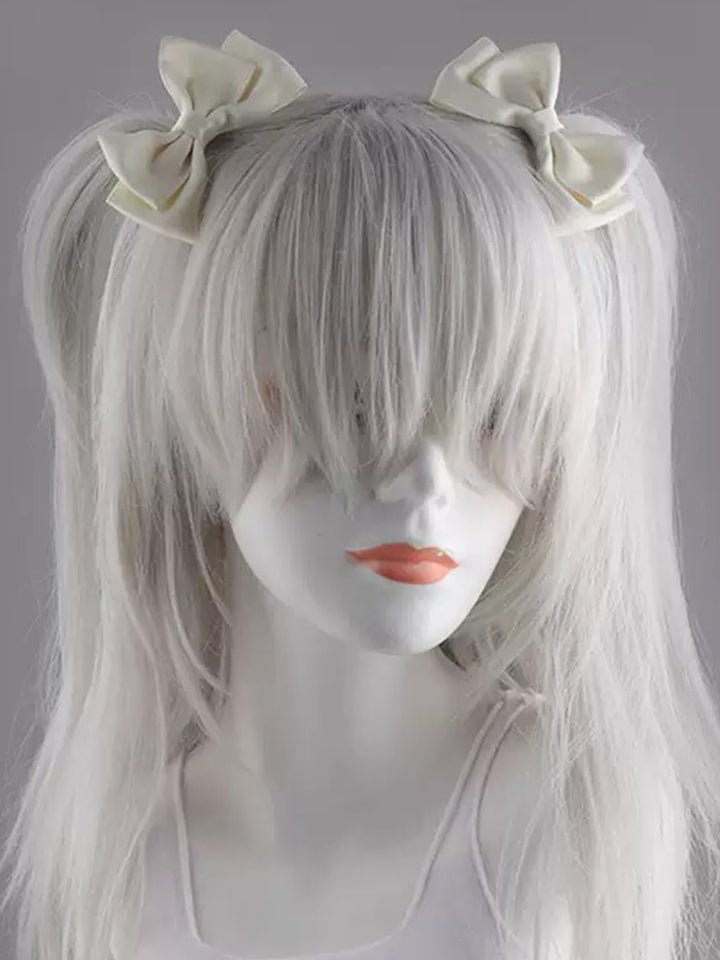 リボンヘアピン 髪飾り コスプレ小物  ホワイト ブラック ピンク ラベンダー レッド vcsit-26045-ja