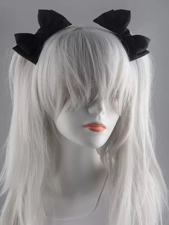リボンヘアピン 髪飾り コスプレ小物  ホワイト ブラック ピンク ラベンダー レッド vcsit-26045-ja