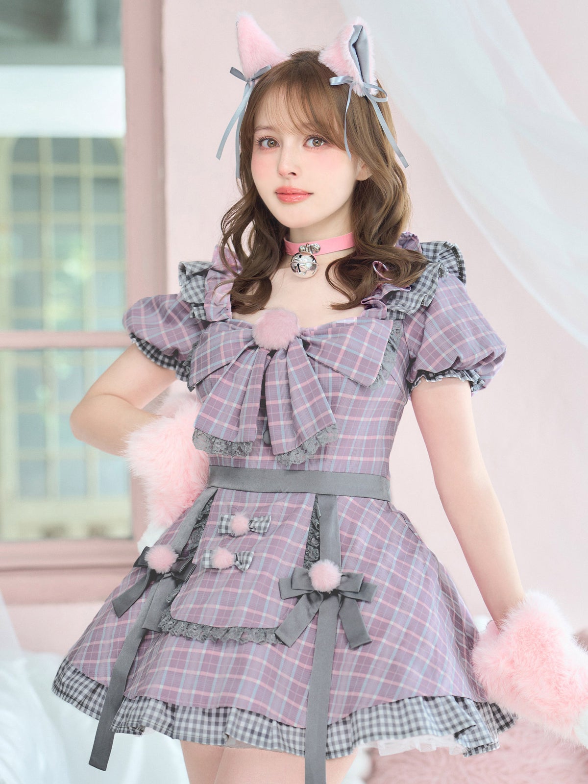 【3点セット】vanityME. × MIYANISHIYAMA おすましネコちゃんドレス ピンク vcsct-260152-1-ac