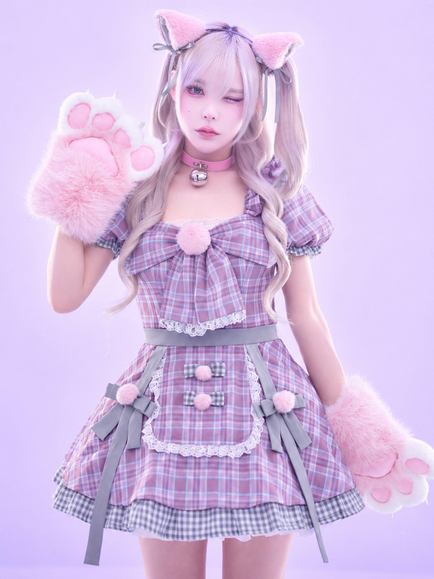 【3点セット】vanityME. × MIYANISHIYAMA おすましネコちゃんドレス ピンク vcsct-260152-1-ac