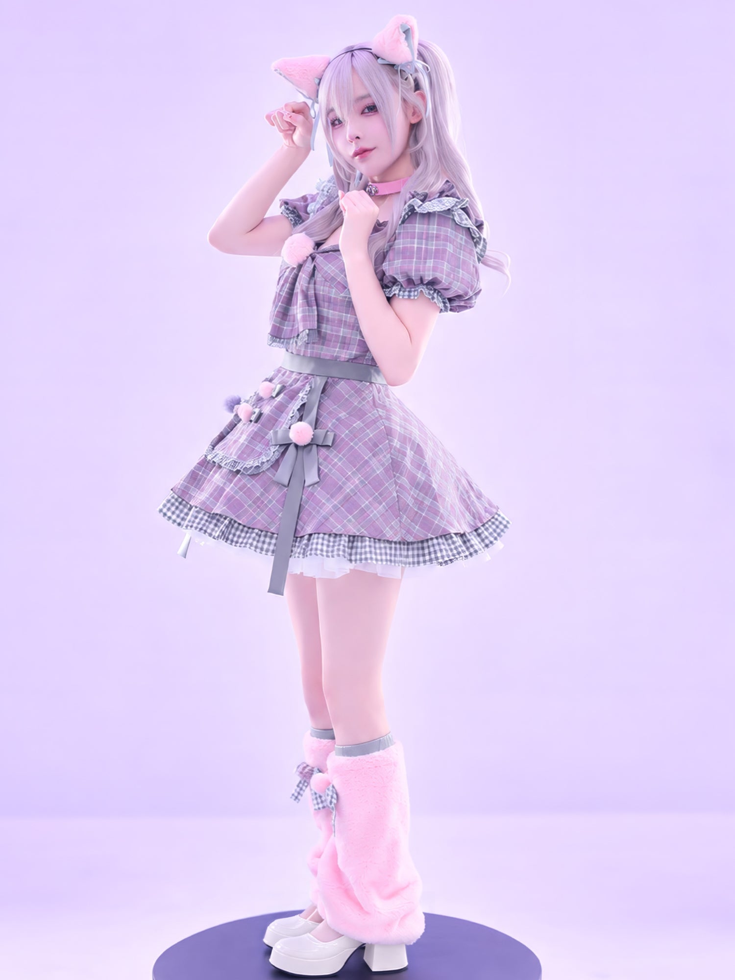 【3点セット】vanityME. × MIYANISHIYAMA おすましネコちゃんドレス ピンク vcsct-260152-1-ac